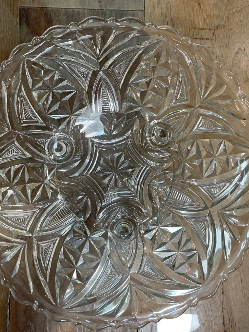 Vintage Glass Bowl on Tripod Feet